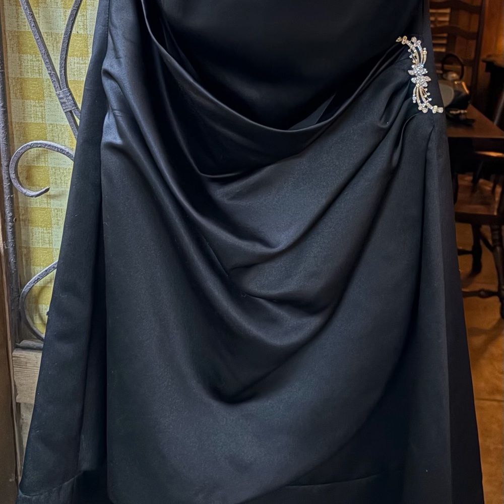 David's Bridal Black Strapless Dress